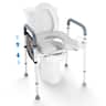 Raised Toilet Seat, 7-Position Height Adjustment 19.3" - 25.2",350lbs Weight Capacity,with Comfort Padded Aluminum Frame