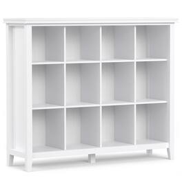 Simpli Home - Artisan SOLID WOOD 48 inch x 57 inch Transitional 12 Cube Storage - White