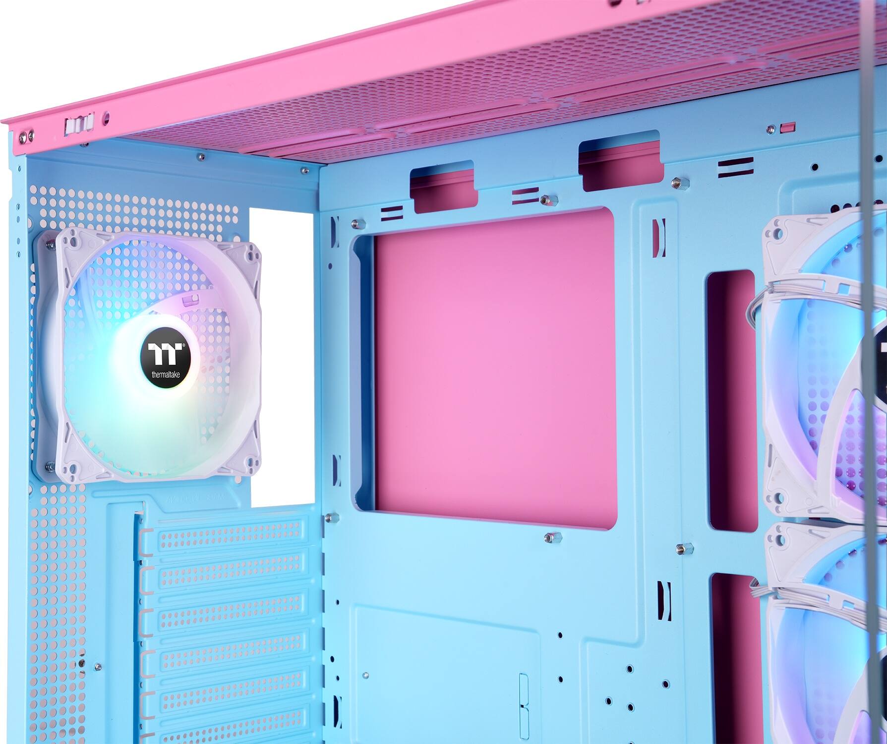 Alt View 10. Thermaltake - View 270 Plus TG ARGB E-ATX Mid-Tower PC Case - Bubble Pink.