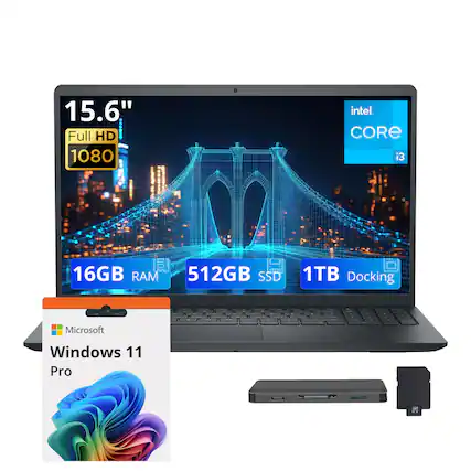 15.6" Full HD 1080
Intel Core i3
16GB RAM
512GB SSD
1TB Docking
Microsoft Windows 11 Pro
