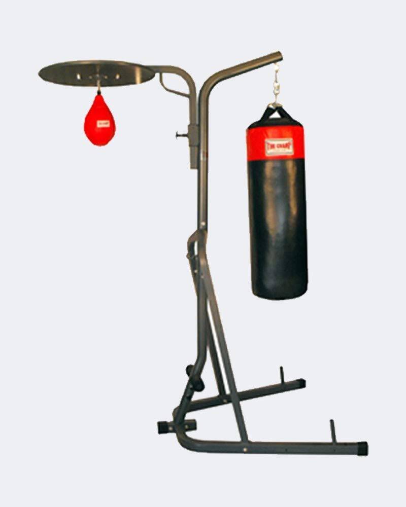 Back. Amber Sporting Goods - Amber Fight Gear Heavybag/Speedbag Stand – Multi-Station, Holds up to 100lb for Boxing & MMA Training - Black.