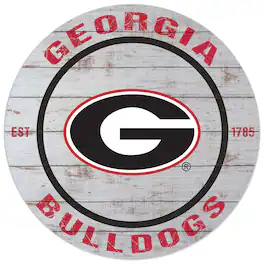 Jardine - Georgia Bulldogs 20'' x 20'' Indoor/Outdoor Weathered Circle Sign - White