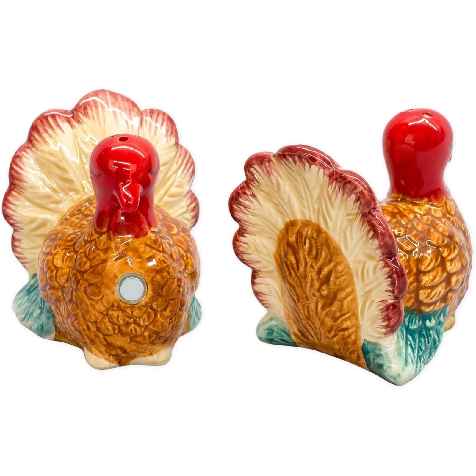 Angle. Pacific Trading - Turkey Magnetic Ceramic Salt & Pepper Shakers - Brown.
