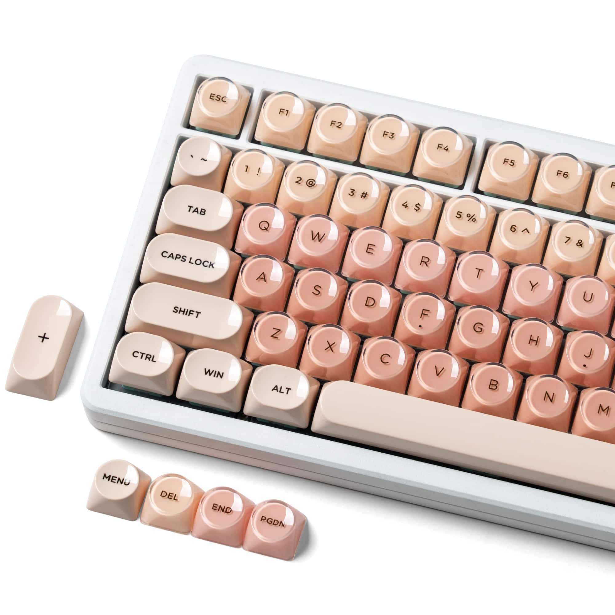Womier - PBT Keycaps MOA Profile for US layout Mechnical Keyboard - Pink
