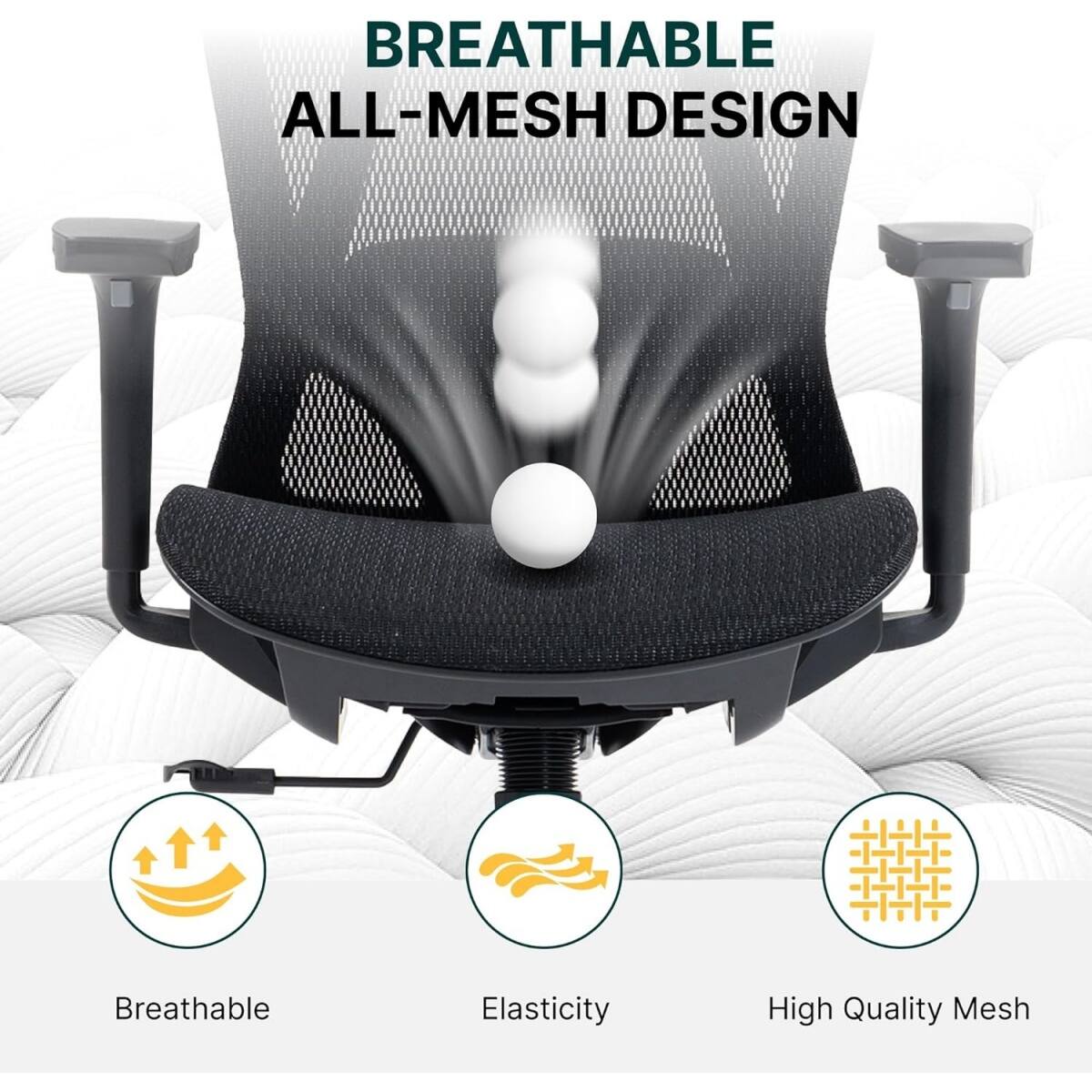 BREATHABLE ALL-MESH DESIGN

- Breathable
- Elasticity
- High Quality Mesh