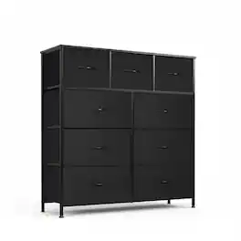 AOITUN - 9 Drawer Dresser for Bedroom with Metal Frame - Fabric Storage Tower for Closet and Dormitory - Black
