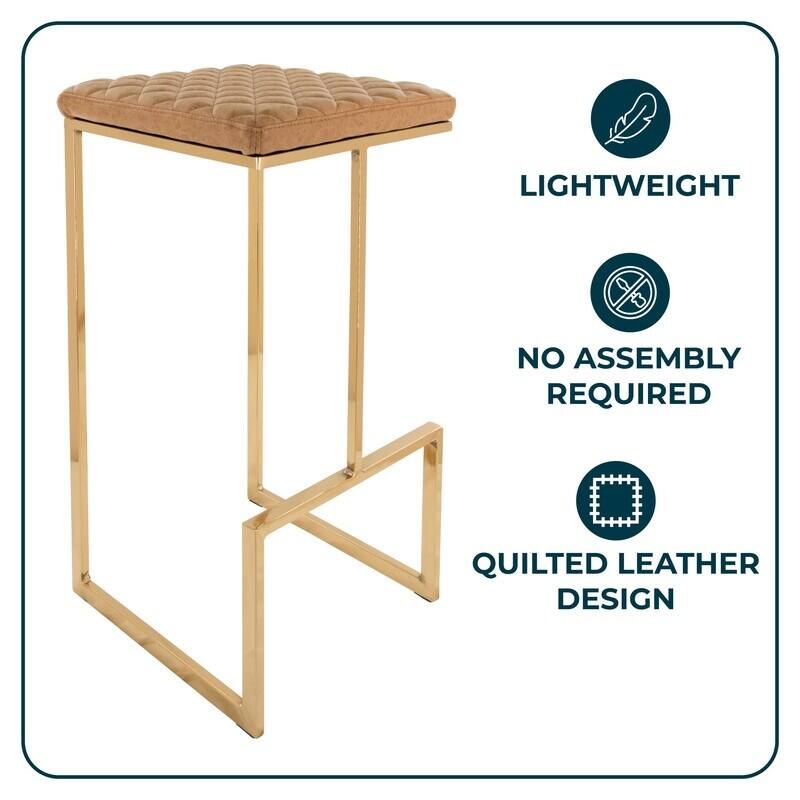 LIGHTWEIGHT  
NO ASSEMBLY REQUIRED  
QUILTED LEATHER DESIGN