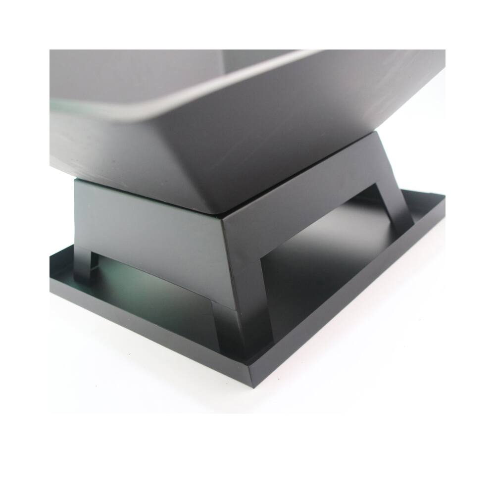 Back. Spaco - Square Portable Fire Pit, BBQ Party Firepit with Mesh Lid, Poker for Safety and Stability - Black.