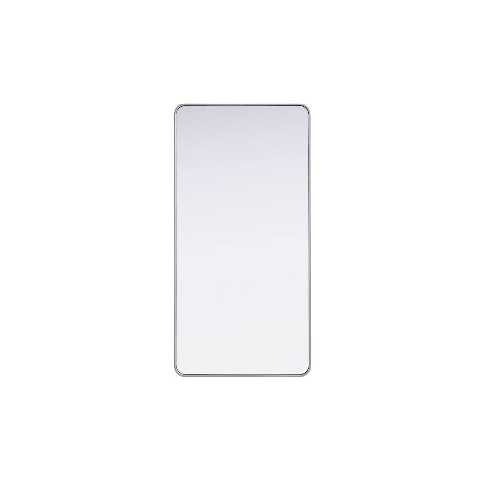 Alt View 8. Elegant Decor - Contour Metal Rectangle Mirror 30x60 in Silver - Silver.