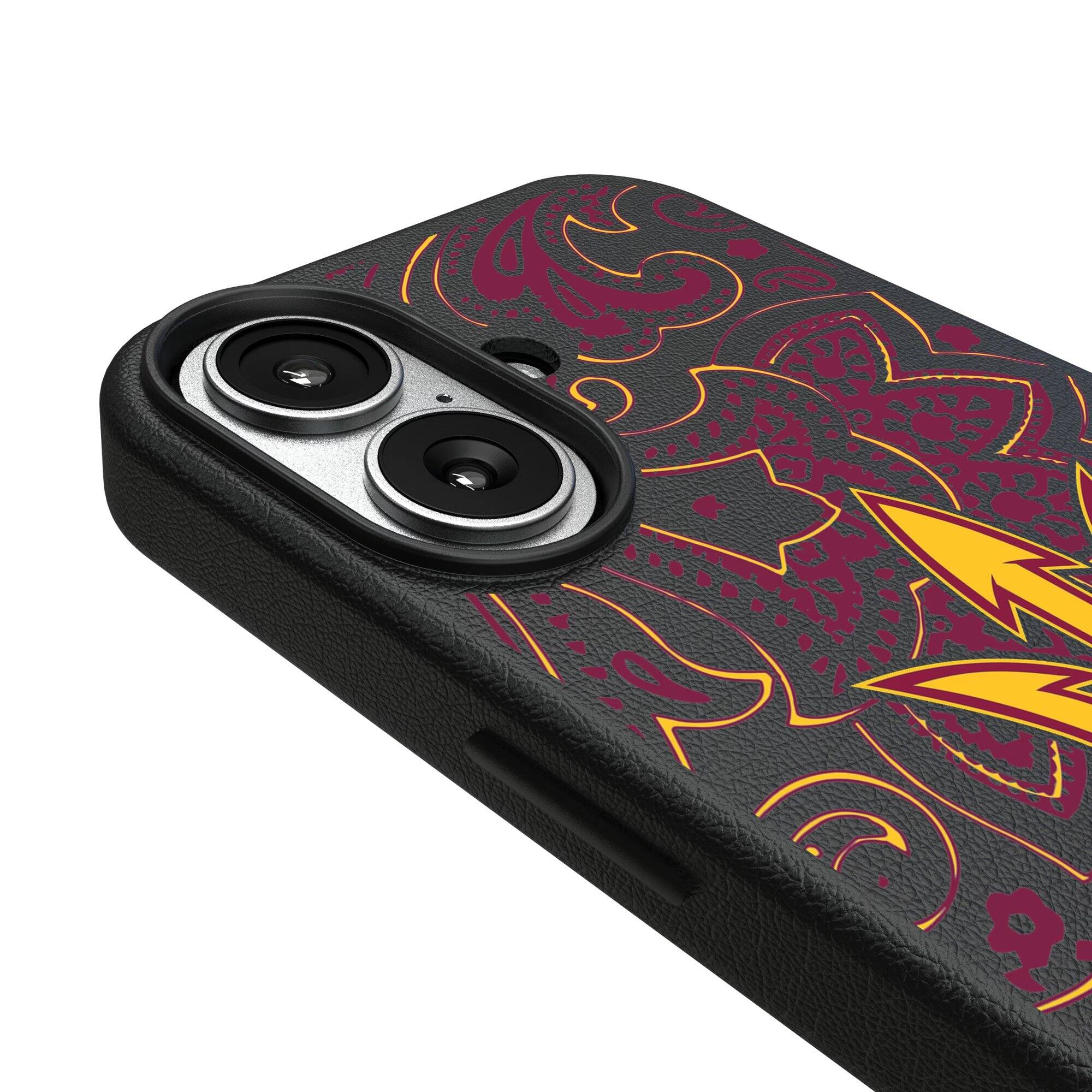 Alt View 2. Keyscaper - Arizona State Sun Devils Paisley iPhone Magnetic Bump Case - 14 - Black.