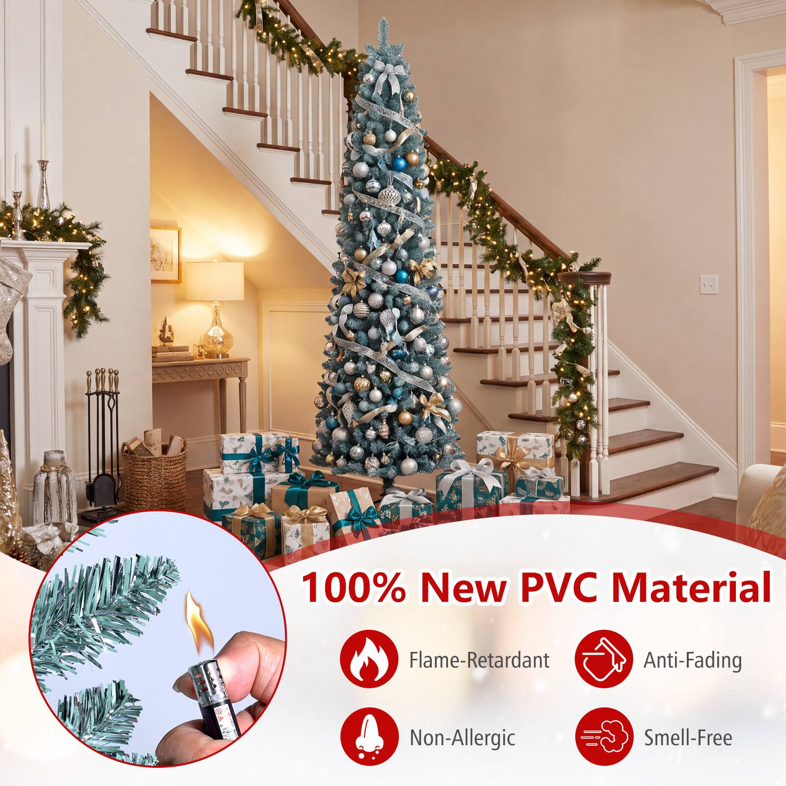 100% New PVC Material  
Flame-Retardant  
Anti-Fading  
Non-Allergic  
Smell-Free