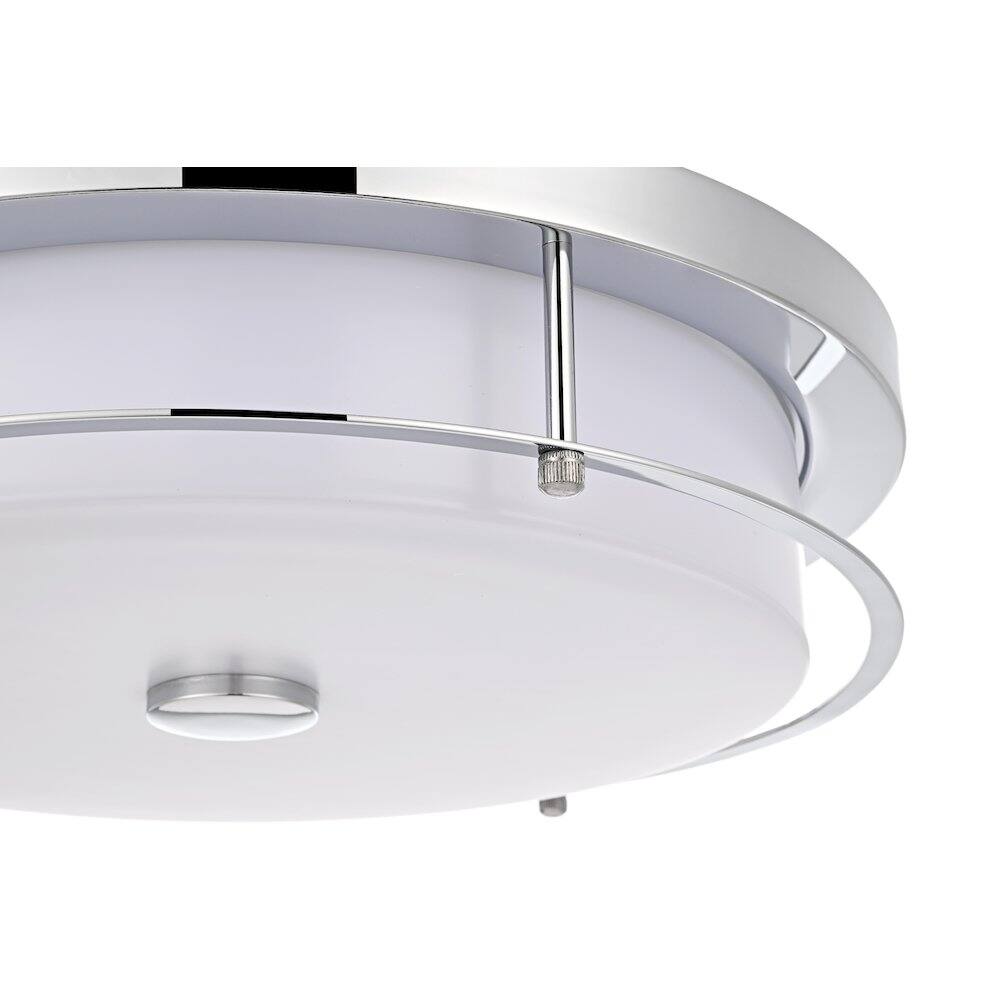Alt View 2. Living District - Kolson 16 Inch Led Flush Mount Ceiling Light In Chrome - Chrome.