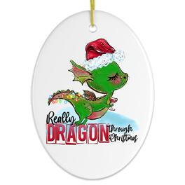 OrnamentallyYou - Really Dragon Through Christmas Ornament - Multi-colored