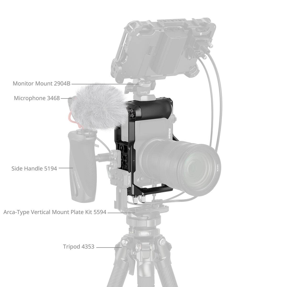 Monitor Mount 2904B  
Microphone 3468  
Side Handle 5194  
Arca-Type Vertical Mount Plate Kit 5594  
Tripod 4353