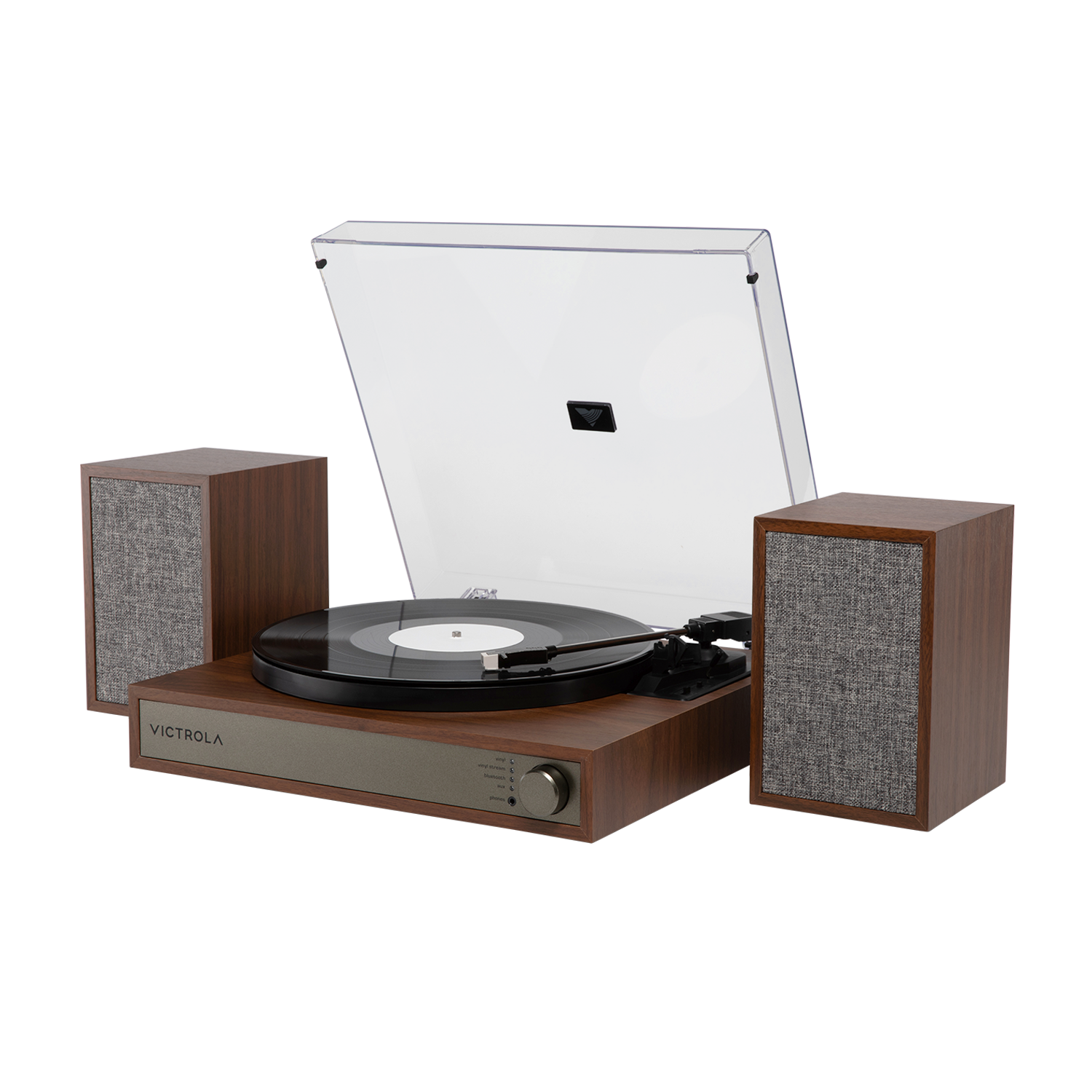 Alt View 2. Victrola - Victrola Harmony Bluetooth Turntable System with Speakers - Walnut.