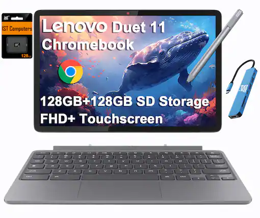 iSt IST Computers Lenovo Duet 11 Chromebook 128G 128GB+128GB SD Storage FHD+ Touchscreen