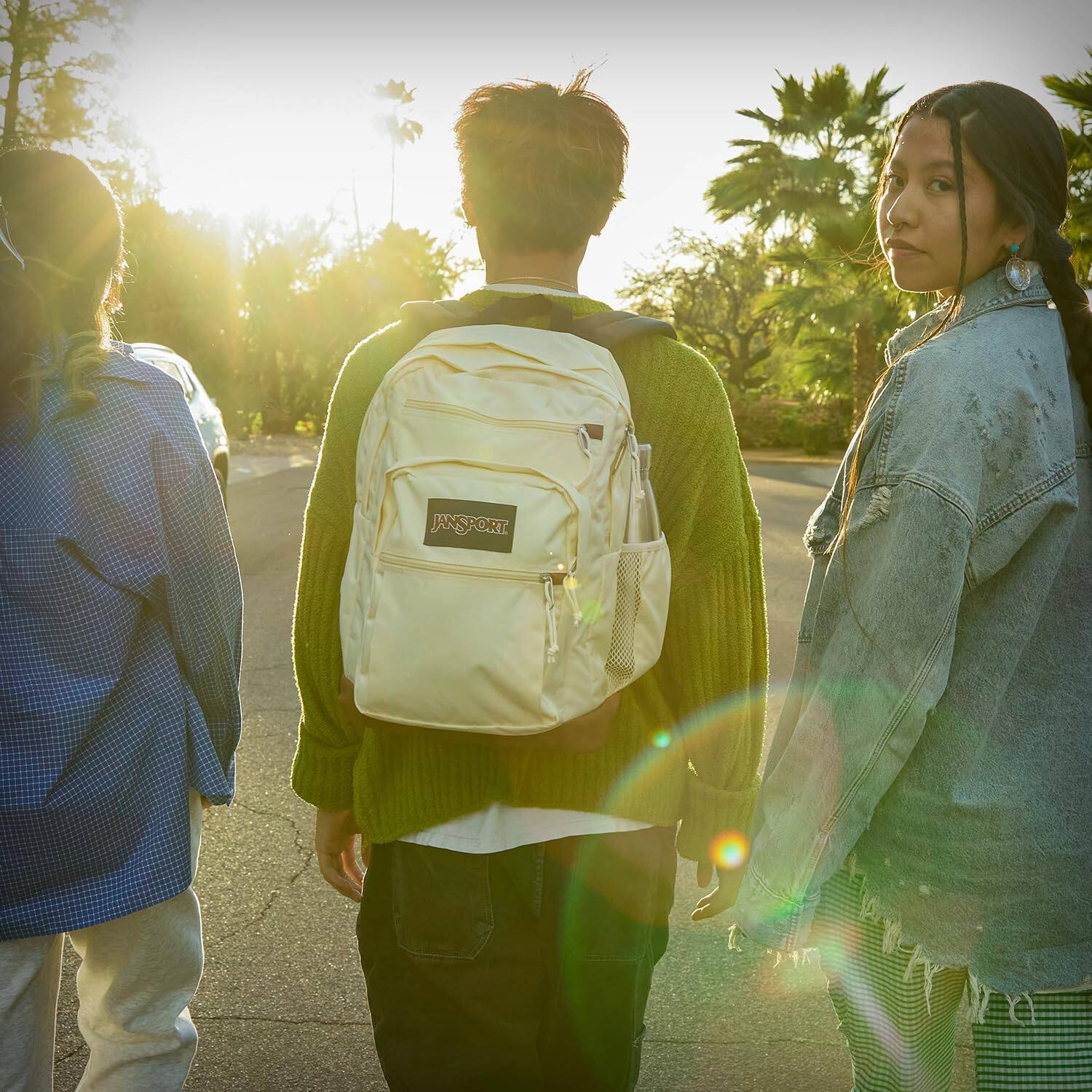 Alt View 8. JanSport - Cool Student Backpack 15-inch Laptop Sleeve 34L Capacity 2 Compartments Ergonomic S-Curve Straps Synthetic Leather Base - Navy.