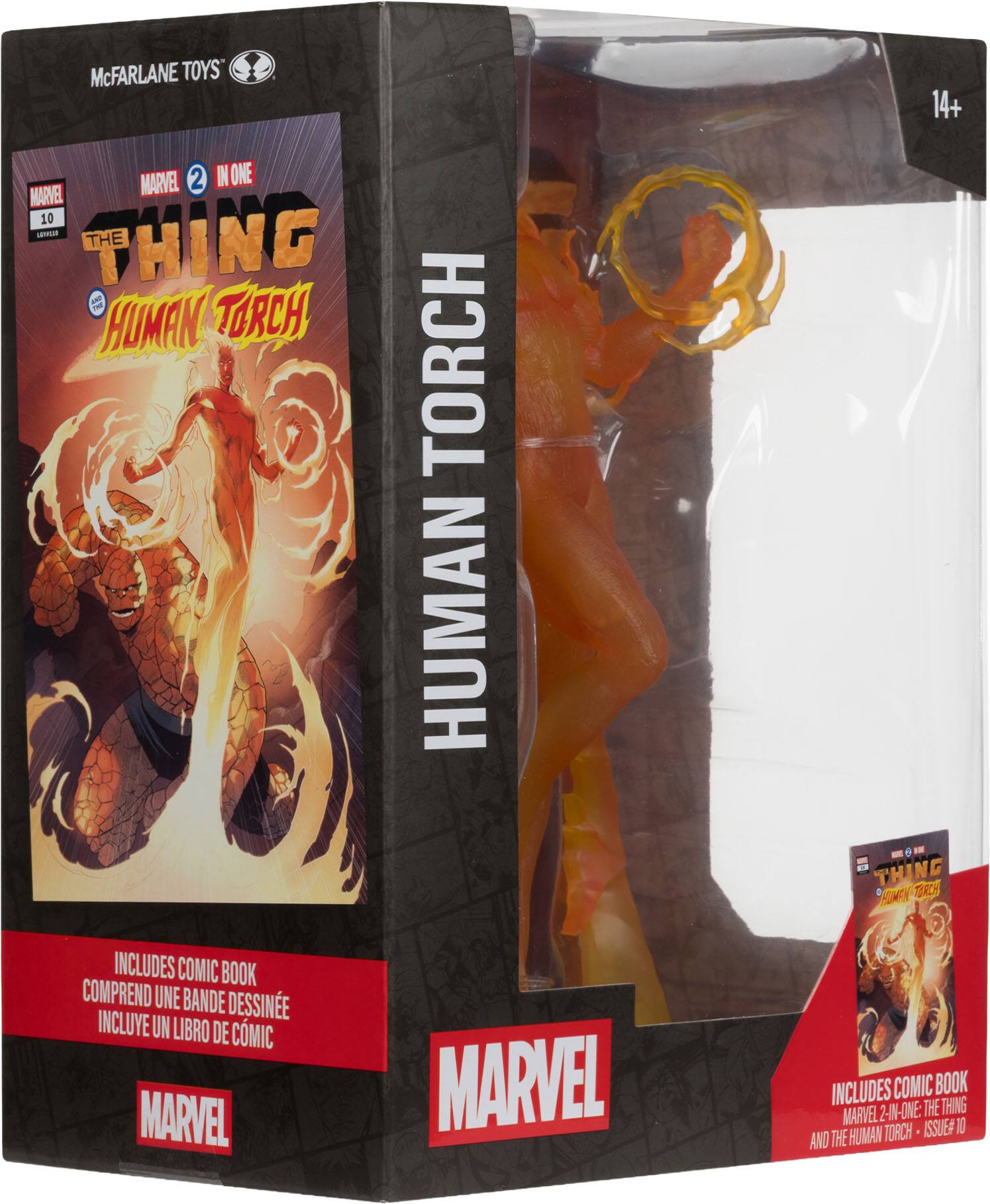 McFARLANE TOYS" 14+ MARVEL 2 IN ONE MARVEL 10 T THING THE - T HUMAN TORCH TORCH HUMAN - a - THING HONEK TORCH INCLUDES COMIC BOOK COMPREND UNE BANDE DESSINE INCLUYE UN LIBRO DE CMIC MARVEL MARVEL INCLUDES COMIC BOOK MARVEL 2 -IN-ONE THE THING TORCH ISSUE# 10 AND THE HUMAN TORCH