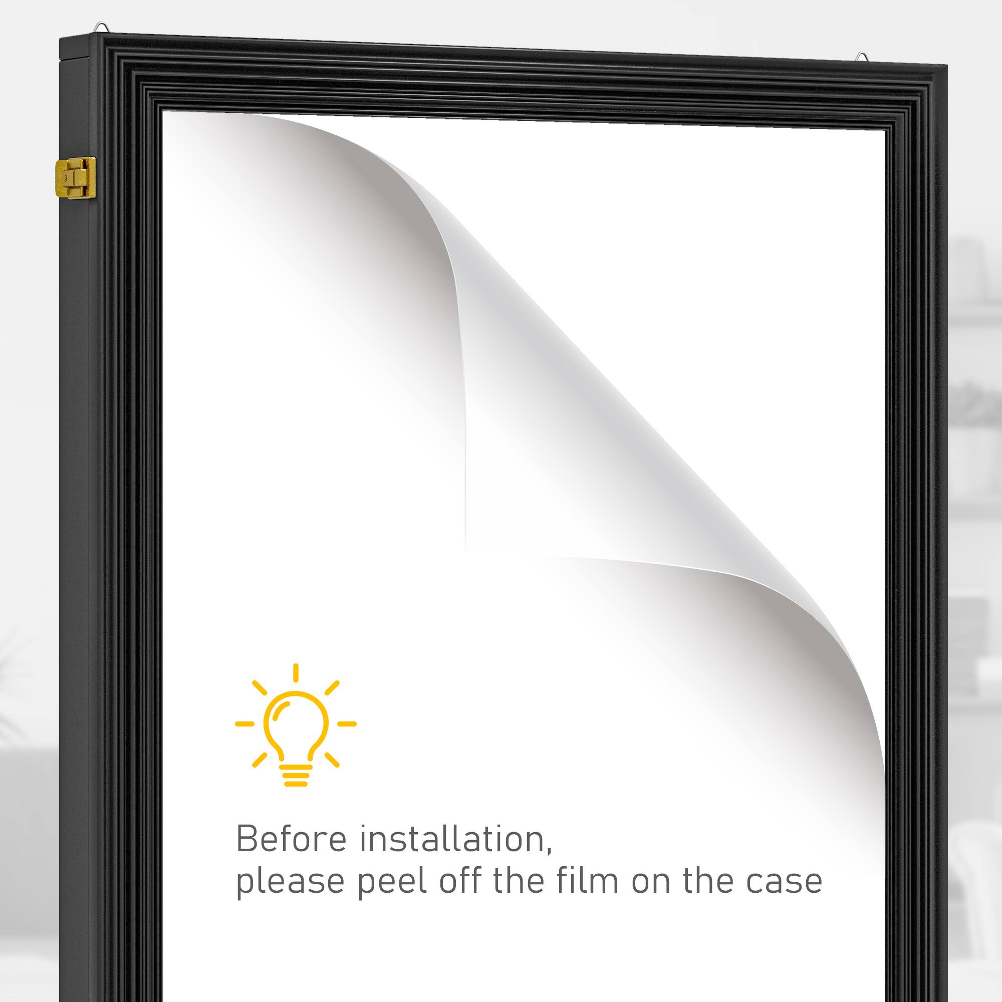 Before installation, please peel off the film on the case