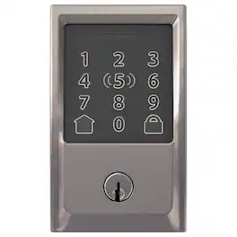 Schlage - Encode Plus Metal Wi-Fi Deadbolt with Century Trim - Satin Nickel