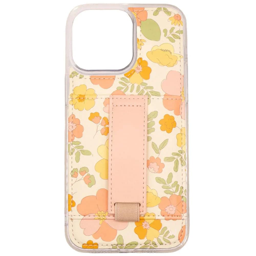 Walli Cases - iPhone 12 Pro Max Phone Case with Wallet and Finger Strap - Boho Blossoms