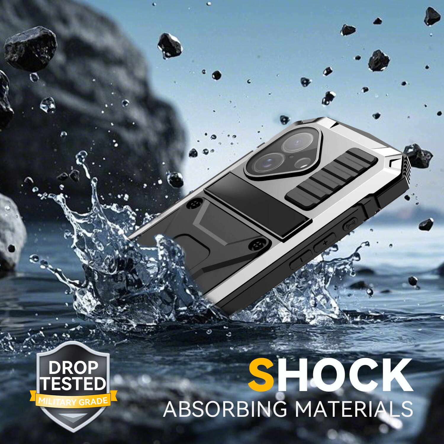 DROP TESTED  
MILITARY GRADE  
SHOCK ABSORBING MATERIALS