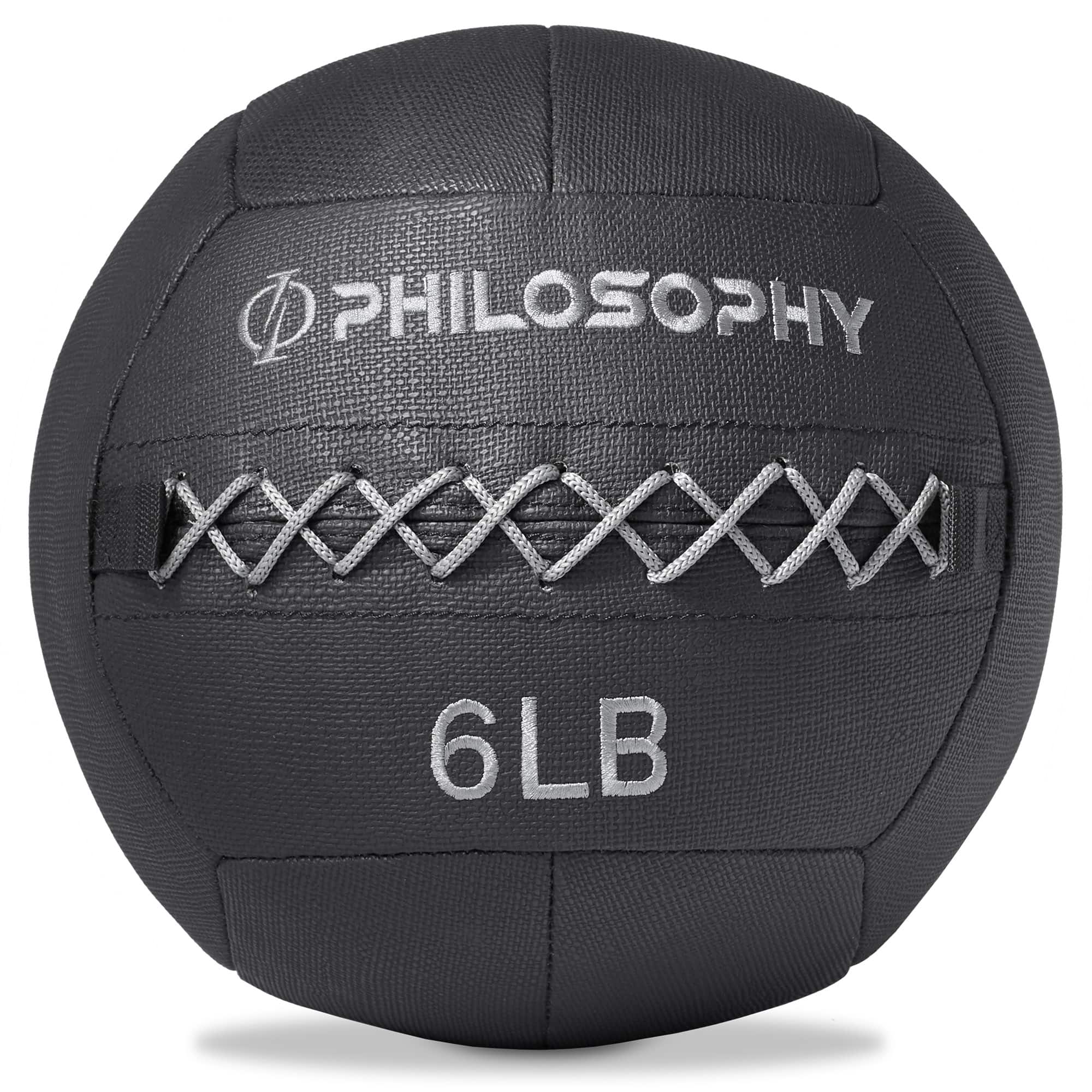 Philosophy Gym - Wall Ball - Soft Weighted Medicine Ball - Non-Slip Grip - Black