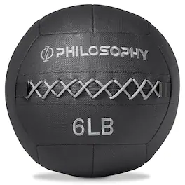 Philosophy Gym - Wall Ball - Soft Weighted Medicine Ball - Non-Slip Grip - Black