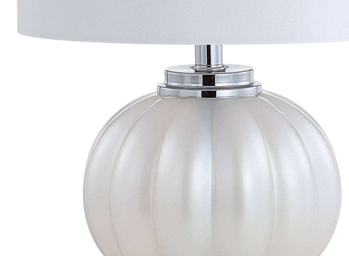 Alt View 4. Jonathan Y - Pearl 17.5" Glass/Crystal LED Table Lamp, White/Chrome - White.
