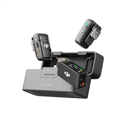 Front. DJI - DJI Mic 2 2.4GHz 2-Person Compact Digital Wireless Microphone System/Recorder with Charging Case.