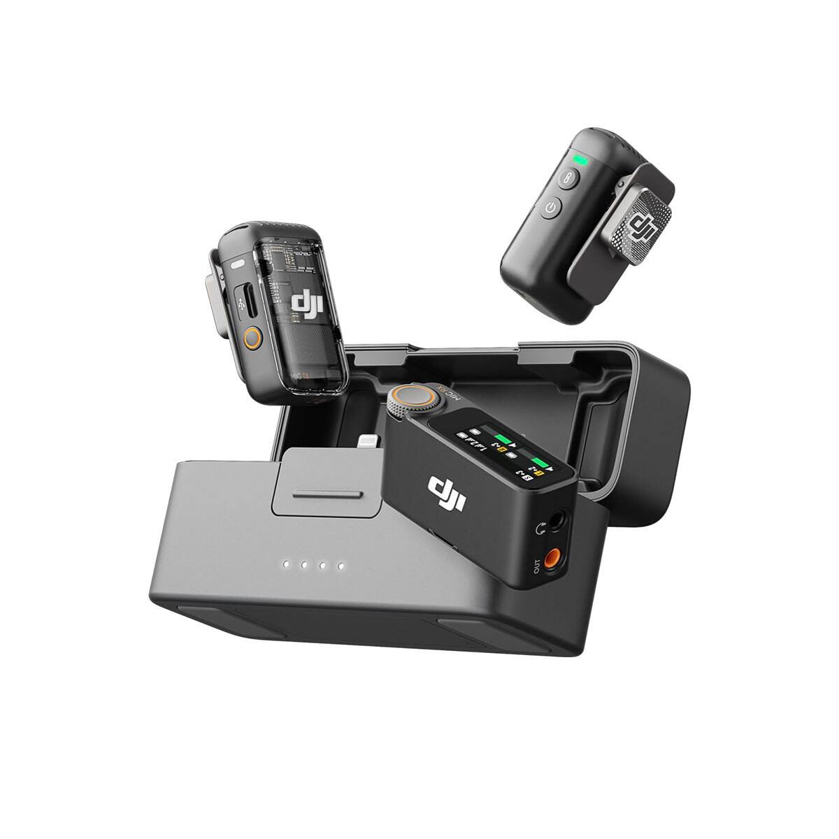 DJI - Mic 2 2.4GHz 2-Person Compact Digital Wireless Microphone System/Recorder with Charging Case