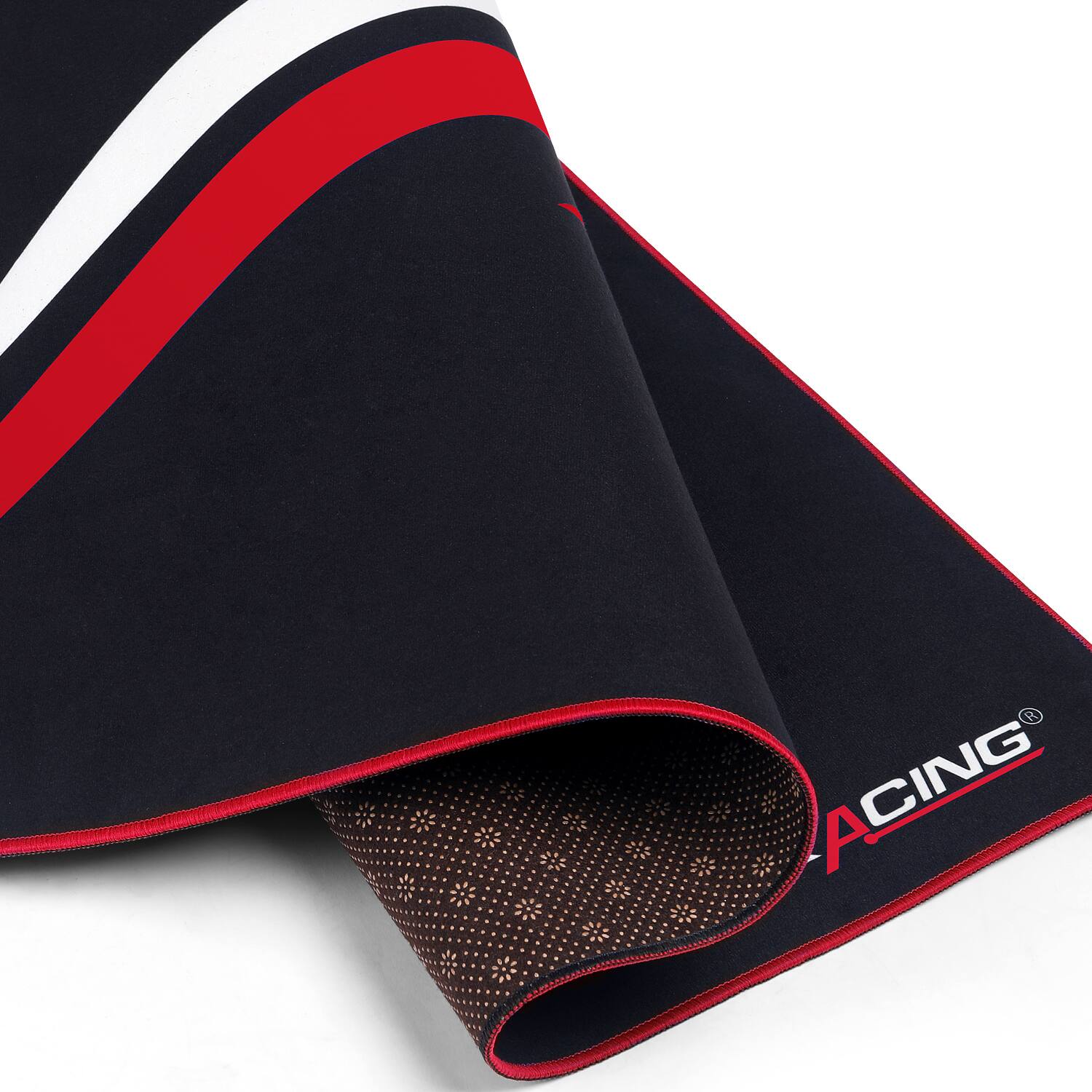 Angle. CloudRest Pro - Office/Gaming Chair Floor Mat 43 x 35 inch Computer Gaming Mat - Red.