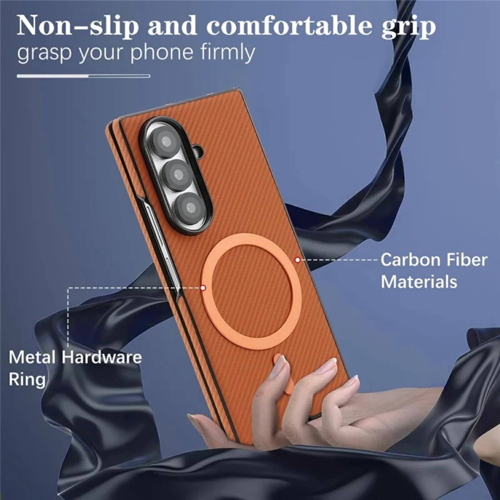 Non-slip and comfortable grip grasp your phone firmly

Carbon Fiber Materials

Metal Hardware Ring