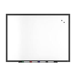 TRU RED - Magnetic Porcelain Dry Erase Board, 4' x 3' - Black Frame