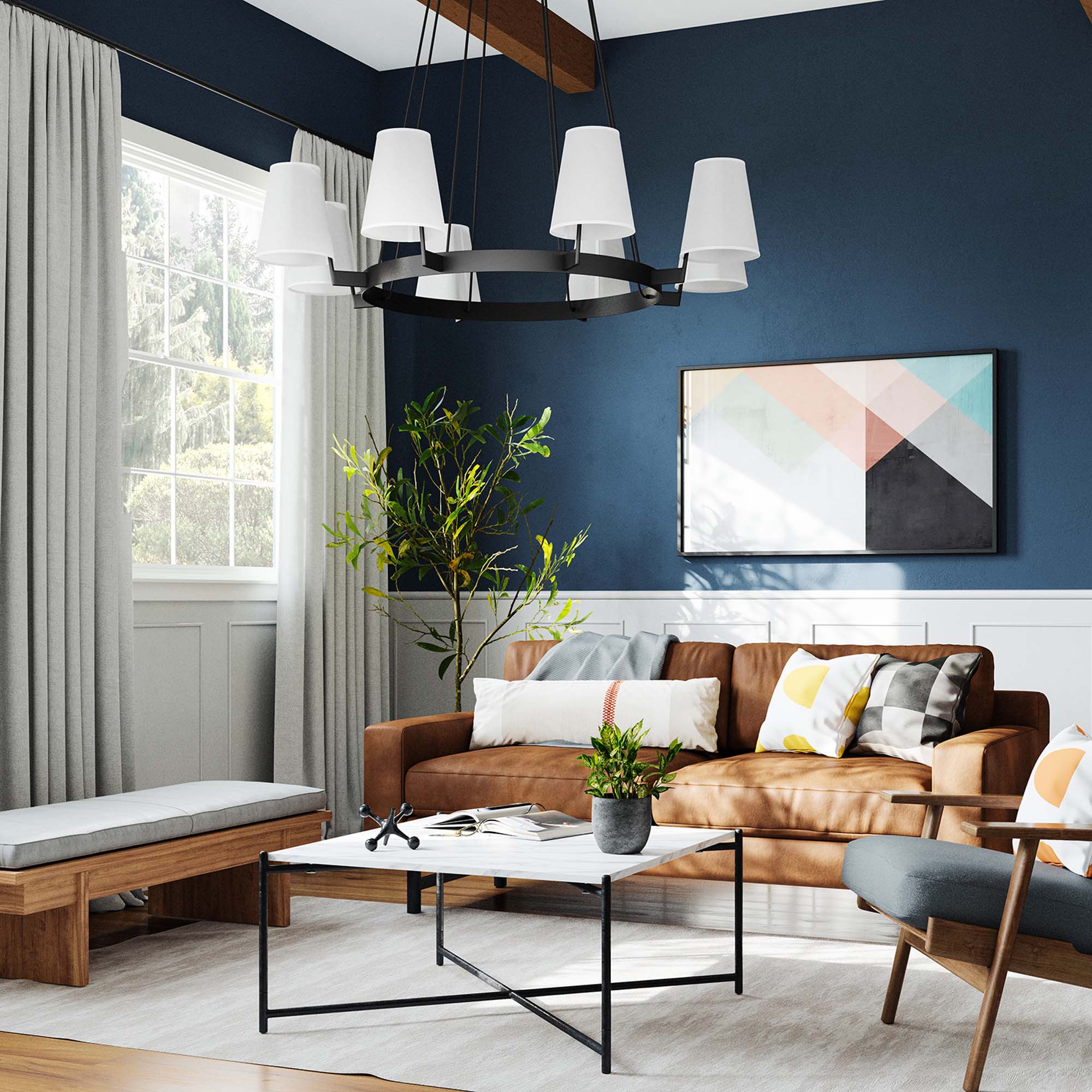 Front. Modway - Surround 8-Light Chandelier by Modway - White Bronze.