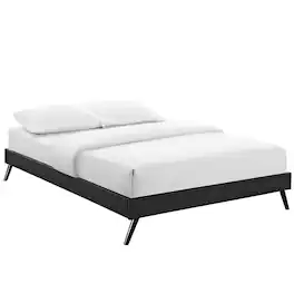 Modway - Helen Vinyl Queen Bed Frame with Round Splayed Legs - Black