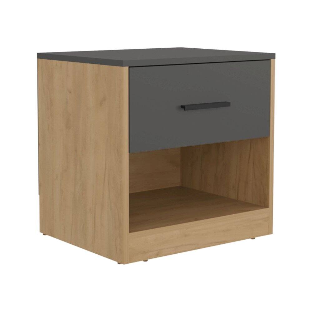TuHome - Alder Nightstand Matt Natural Oak MDF - Gray