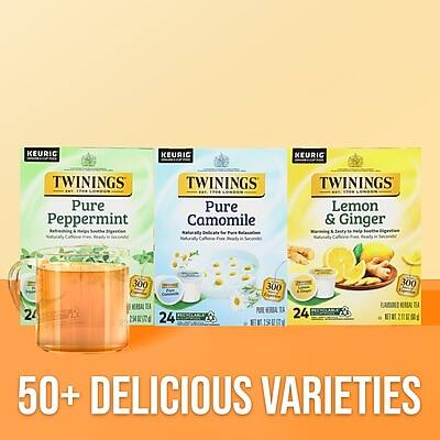 KEURIC  
TWININGS Pure Peppermint  
TWININGS Pure Camomile  
TWININGS Lemon & Ginger  

300  
24  
POE KRBA B IT  
50+ DELICIOUS VARIETIES