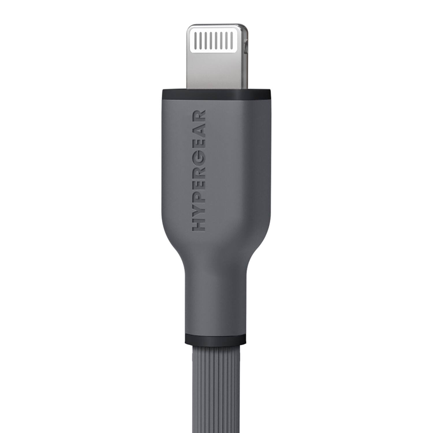 Left. HyperGear - Hypergear 16009 Flexi Pro Usb-c To Lightning Soft-touch Silicone Fast Charge And Sync Cable, 10-ft. (gray) - gray.