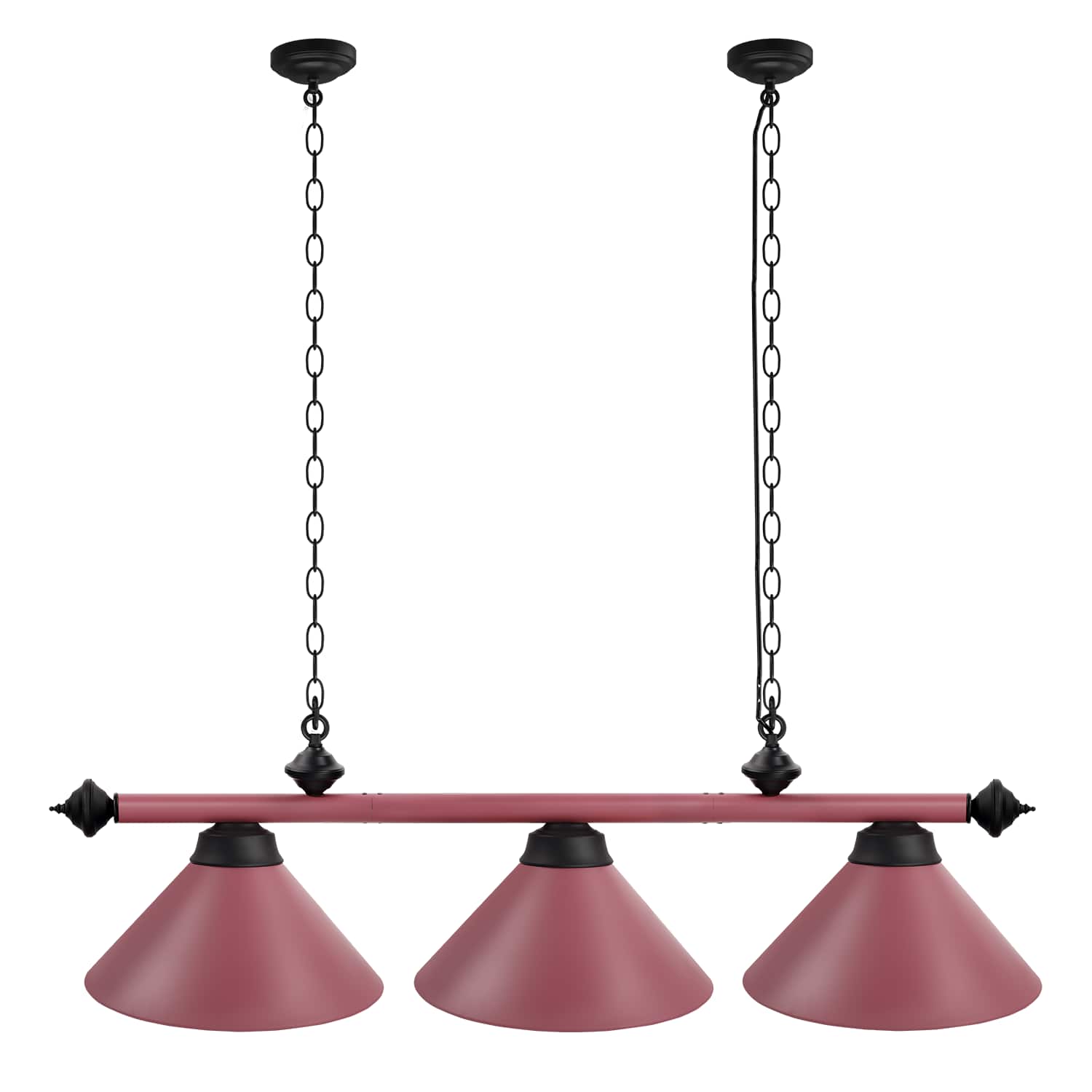 GSE Games & Sports Expert - 56" Metal Hanging Billiard Lights with 3 Metal Lamp Shades for Billiards Room - Pink
