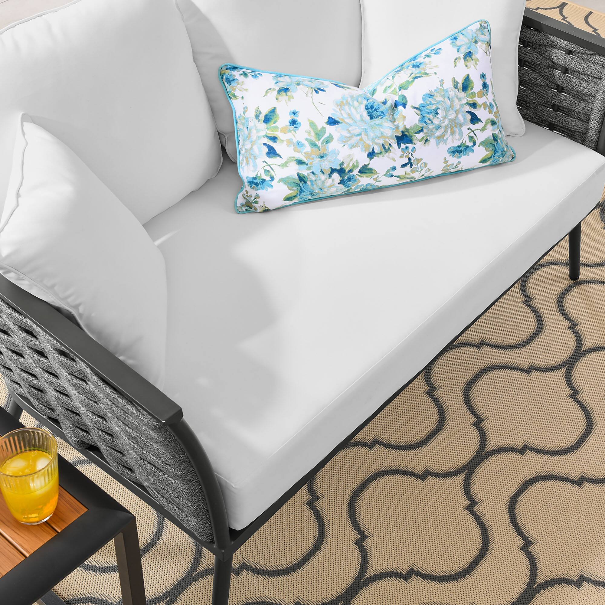 Left. Modway - Stance Outdoor Patio Aluminum Loveseat by Modway - Gray White.