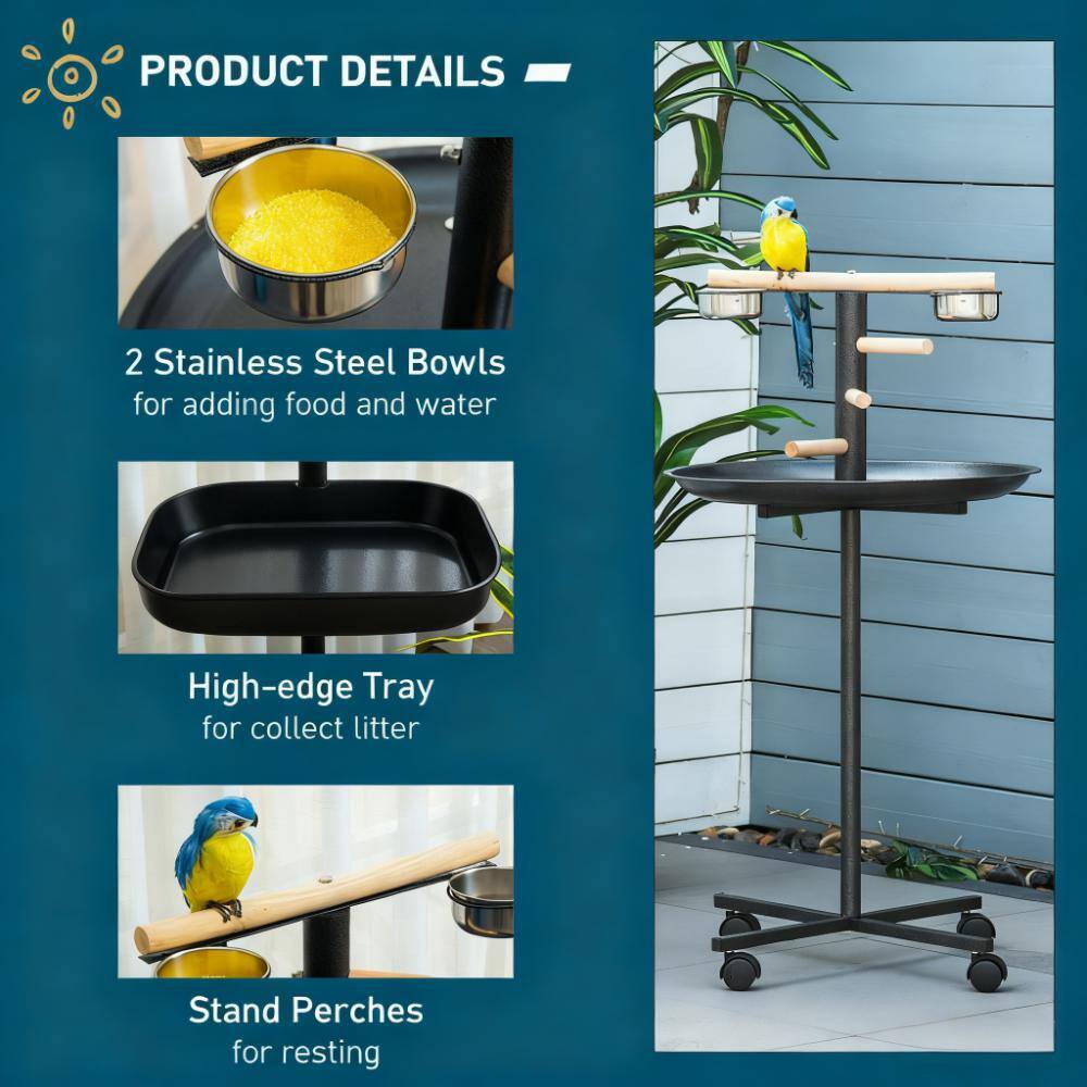 PRODUCT DETAILS

- 2 Stainless Steel Bowls for adding food and water
- High-edge Tray for collect litter
- Stand Perches for resting