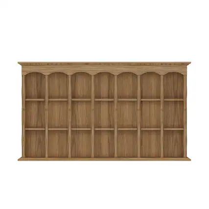 Front. Famapy - Famapy Wall - Mounted Mug Display Shelf: Grid - Style Collection Showcase + Decor Accent - Wooden.