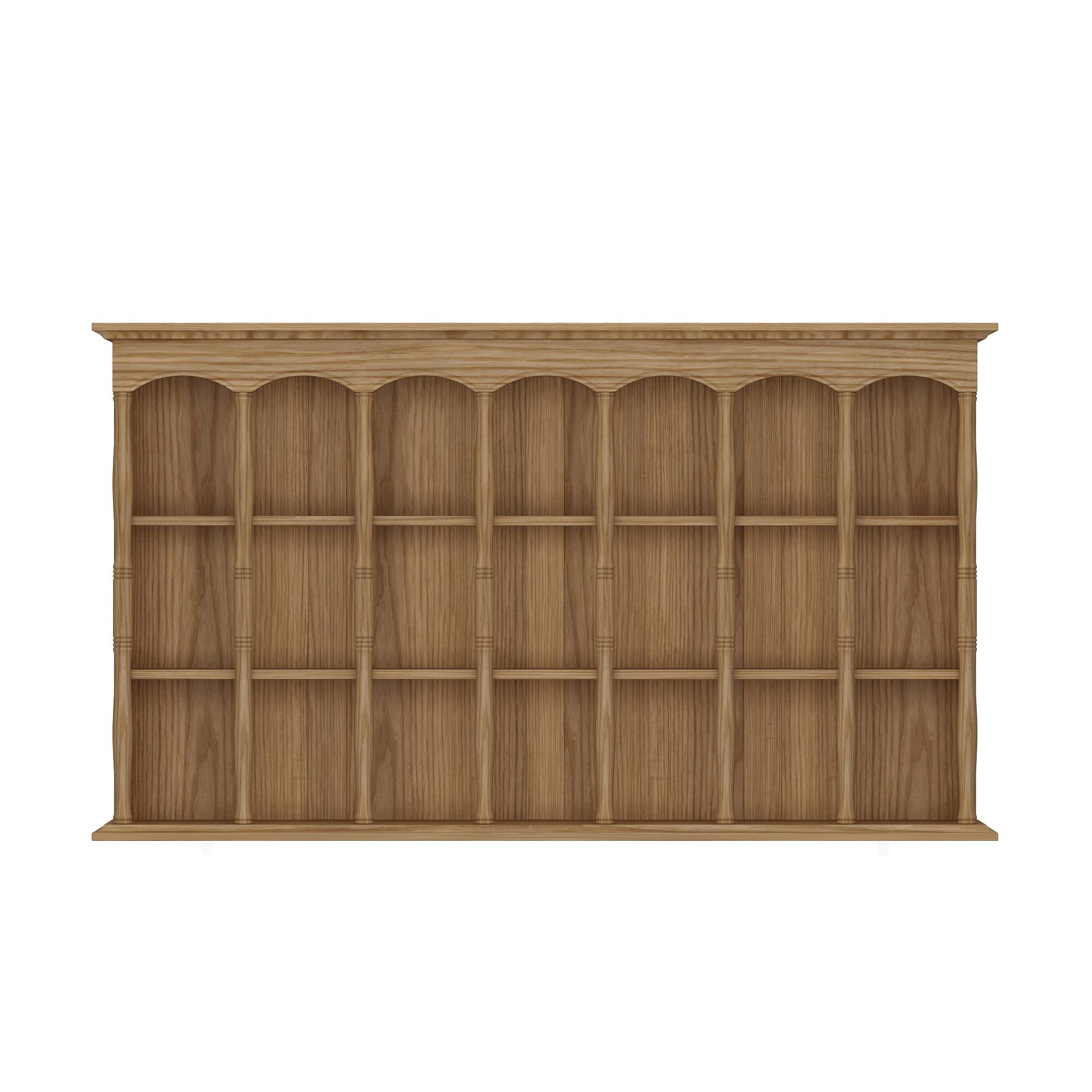 Front. Famapy - Famapy Wall - Mounted Mug Display Shelf: Grid - Style Collection Showcase + Decor Accent - Wooden.