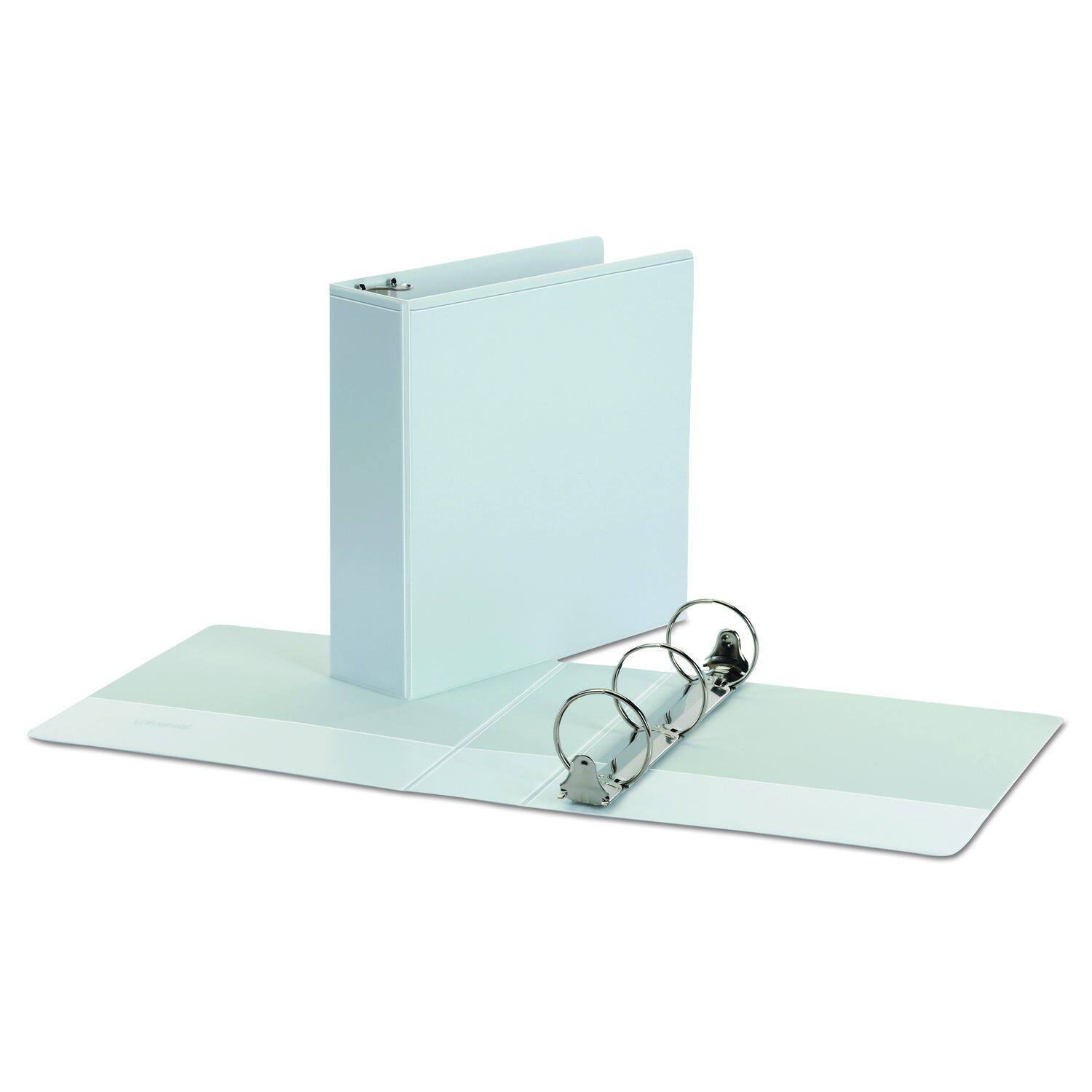 Angle. Universal - Economy Round Ring View Binder 3 Rings 3" Capacity 11 X 8.5 White.