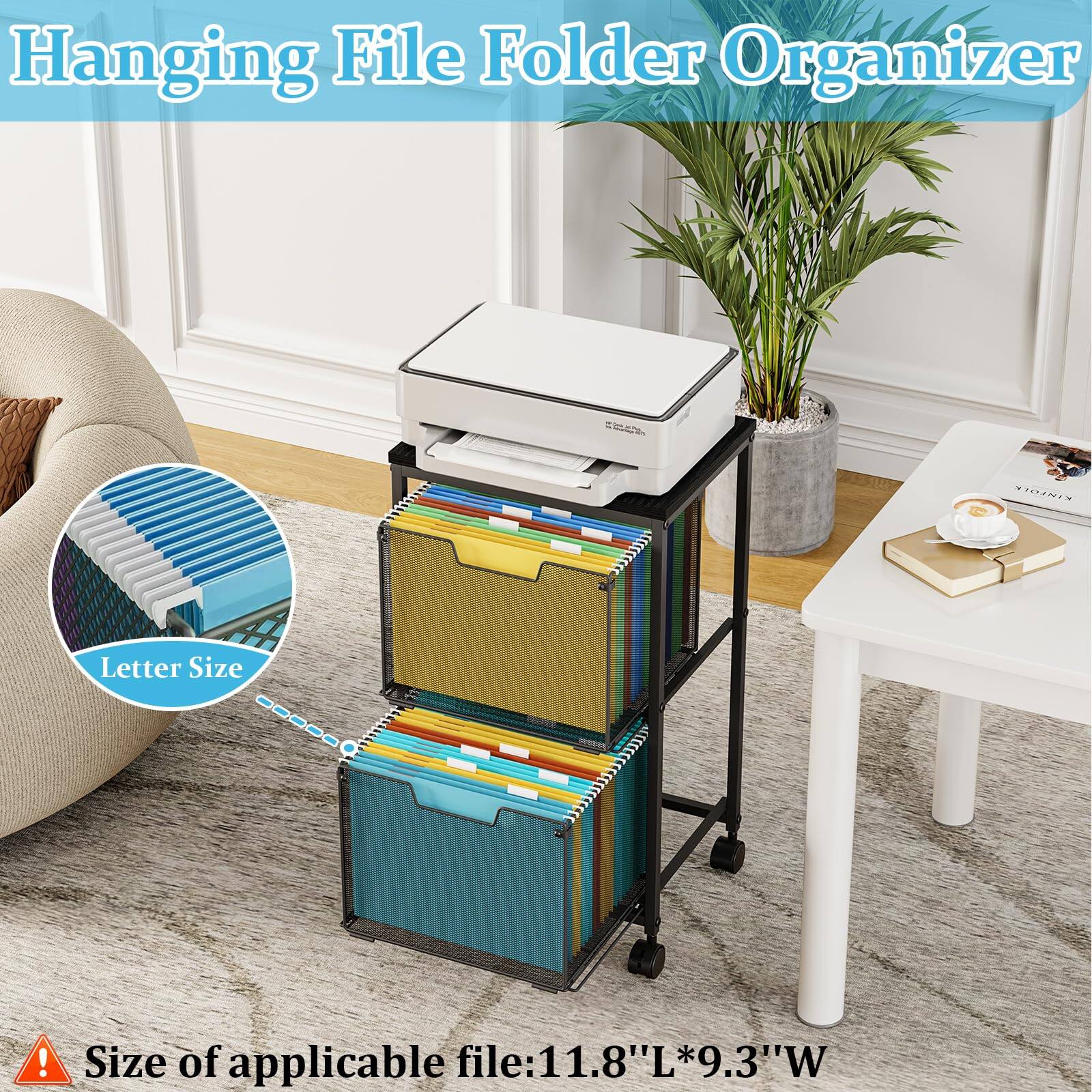 Hanging File Folder Organizer

Letter Size

Size of applicable file: 11.8"L*9.3"W