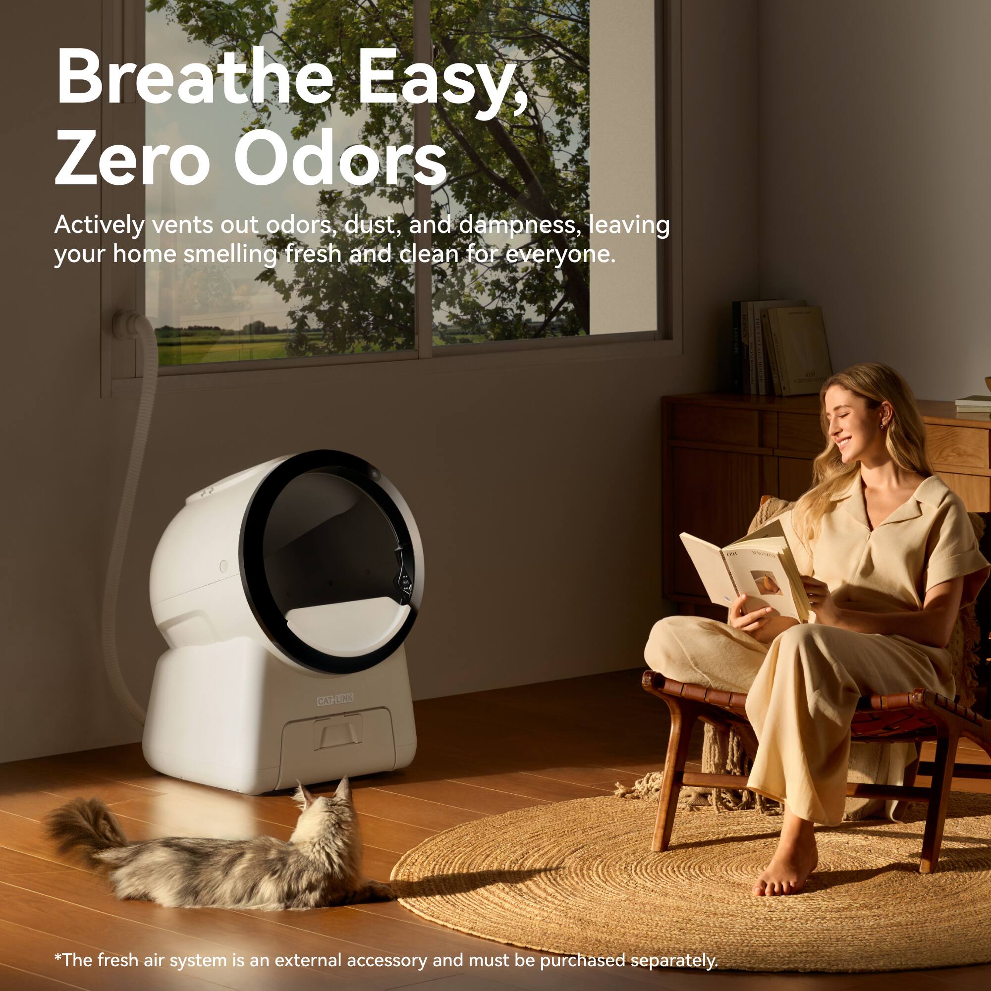 Breathe Easy, Zero Odors

Actively vents out odors, dust, and dampness, leaving your home smelling fresh and clean for everyone.

*The fresh air system is an external accessory and must be purchased separately.