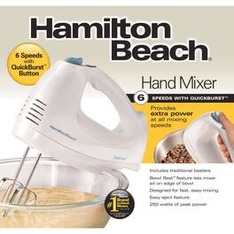 Hamilton Beach - 6 speed Hand Mixer - White