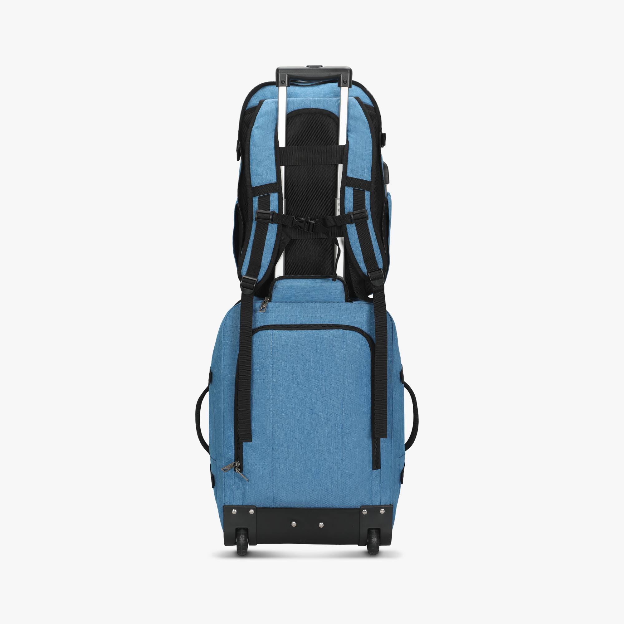 Left. Hynes Eagle - Rolling Travel Backpack Set (63L) - Aqua Blue.