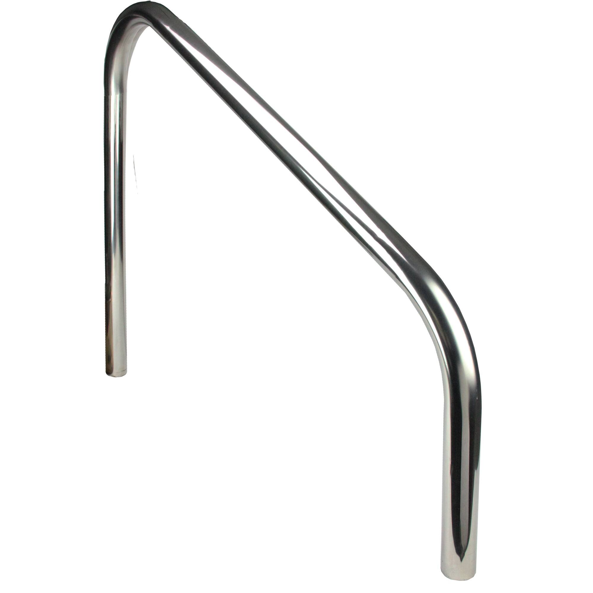 Alt View 2. Pool Central - Set of 2 Silver Sloped Swimming Pool Handrails 38" - Silver.